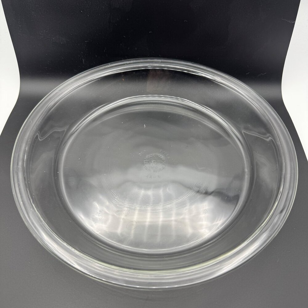Vintage Pyrex 9 Inch Clear Glass Pie Baking Dish Plate Made In Corning NY USA